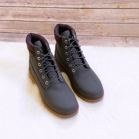 Timberland Linden Woods 6 Inch Waterproof Dark Grey Boots - Picture 2 of 7